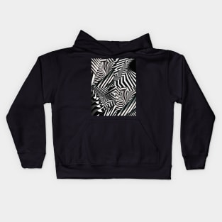 Black and white pattern (zebra) Kids Hoodie